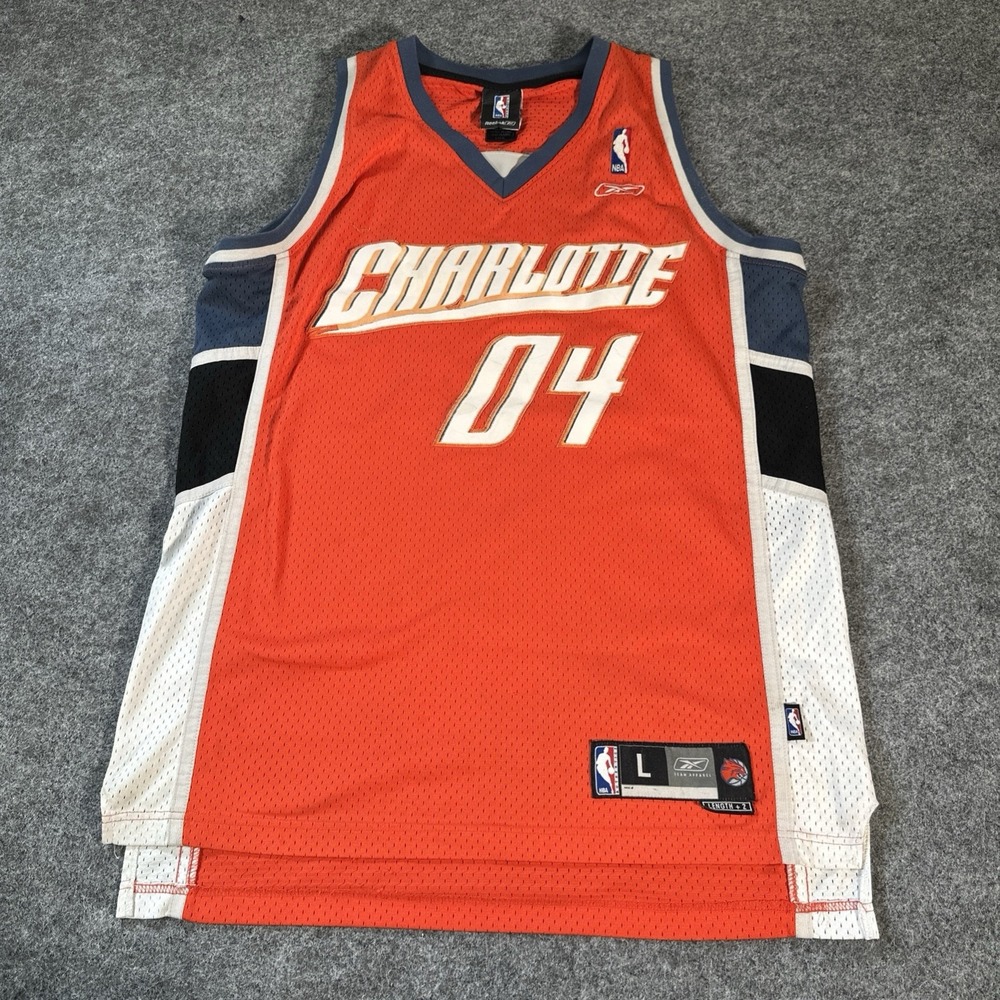 Vintage Reebok Charlotte Bobcats 2004 NBA Basketball Jersey Orange Men's Size Lg